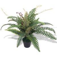 Berkfield Home Artificial Fern Plant with Pot 60 cm Green