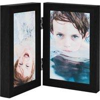 Berkfield Home Bifold Photo Frame Collage Black 2x