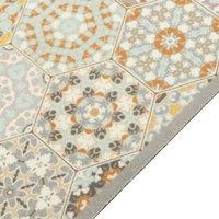 Berkfield Home Kitchen Rug Washable Hexagon Pastel 60x180 cm Velvet