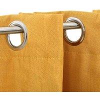 Berkfield Home Linen-Look Blackout Curtains with Grommets 2pcs Yellow 140x225cm | Size: 140x225 cm