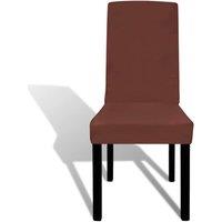 Berkfield Home Straight Stretchable Chair Cover 4 pcs Brown