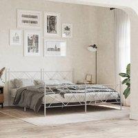 Berkfield Home Metal Headboard White 180cm