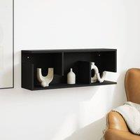 Berkfield Home Wall Cabinet 80x20x30 cm Black Engineered Wood | Size: 80 x 20 x 30 cm