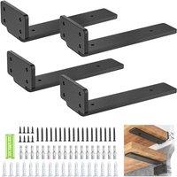 VOGREX 4 Heavy Duty Black Cast Iron Shelf Brackets