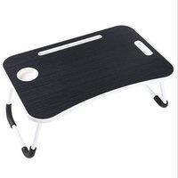 VOGREX Black Folding Laptop Bed Table Cup Holder Lap Standing Desk