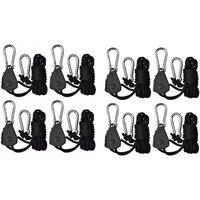Havendro 8Pcs Rope Ratchet Adjustable Hanger Light Grow NEW in Black