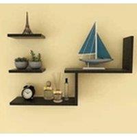 Havendro 4 X Modern Wall Shelf Floating Wall Shelves Black Bookcase Display