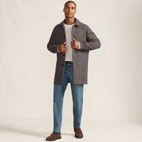 Lands' End Men's Long Checkered Coat in Brown | Size: Medium
