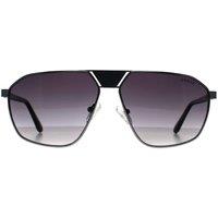 Guess Men's Aviator Shiny Gunmetal Gradient Smoke GU00086 in Grey