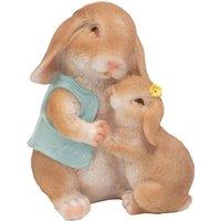 Pelle & Sol Mother & Child Rabbit Statue Garden Ornaments - Resin Garden Decor