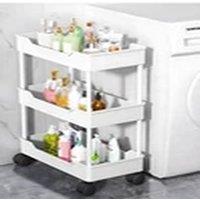 Havendro 3Tier White Vegetable Fruit Basket Kitchen Trolley Cart With Wheel