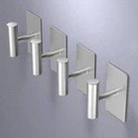 Havendro 4Pcs Silver Self Adhesive Wall Mounted Bathroom Towel Hooks
