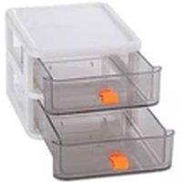 Havendro White 2 Tier Small Desktop Storage Drawers Mini Drawer Box