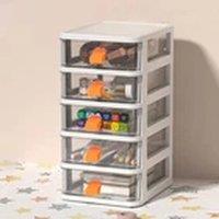 Havendro White 5 Tier Small Desktop Storage Drawers Mini Drawer Box