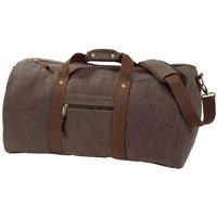 Quadra Men's Vintage Canvas Holdall Duffle Bag - 45 Litres in Brown