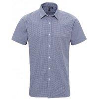 Premier Men's Gingham Short Sleeve Shirt in Navy | Size: 3XL