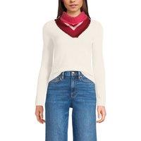 Lands' End Women's Wool Printed Scarf in Red