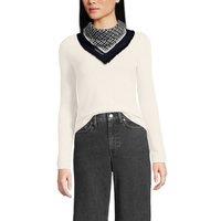 Lands' End Women's Wool Printed Scarf in Black