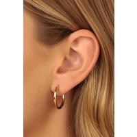 MUCHV Women's 18K Gold Solid Hoop Earrings - 20mm
