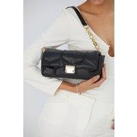 Belissh Women's Quilted Pu Leather Shoulder Bag in Black