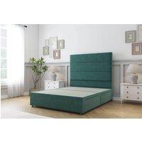 Sloomy Texas Plush Divan Bed Base No Drawers - 54 Headboard in Emerald | Size: Super King
