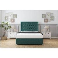 Sloomy Amberley Plush Divan Bed Base No Drawers With 26 Strutted Headboard & 12 Matching Footboard in Pink | Size: Small Double