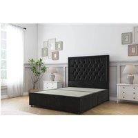 Sloomy Amberley Naples Divan Bed Base 2 Drawers Left Side With 26 Strutted Headboard & 12 Matching Footboard in Silver | Size: Super King
