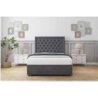 Sloomy Montana Coniston Divan Bed Base No Drawers - 54" Headboard in Dark Grey | Size: Single