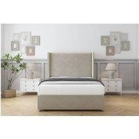 Sloomy Devonshire Plush Divan Base No Drawers - 54" Wingback Headboard in Cream | Size: Small Single