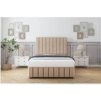 Sloomy California Plush Divan Base No Drawers-54 Headboard-12 Footboard in Stone | Size: Double