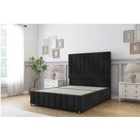 Sloomy California Naples Divan Base 2 Drawers -54 Headboard-12 Footboard in Black | Size: Super King
