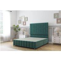 Sloomy California Plush Divan Base 2 Drawers -54 Headboard-12 Footboard in Emerald | Size: Super King