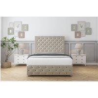 Sloomy Watson Plush Divan Base 2 Drawers - 26 Headboard & 12 Footboard in Cream | Size: Small Double