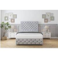 Sloomy Watson Naples Divan Base 4 Drawers - 54 Headboard & 12 Footboard in Silver | Size: Small Double