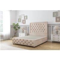 Sloomy Vienna Naples Divan Base 2 Drawers - 26 Headboard & 12 Footboard in Light Sand | Size: Super King