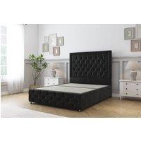Sloomy Vienna Plush Divan Base 4 Drawers - 26 Headboard & 12 Footboard in Black | Size: Small Double