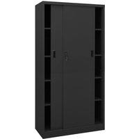 Berkfield Home Office Cabinet with Sliding Door Anthracite 90x40x180 cm Steel in Black | Size: 90 x 40 x 180 cm