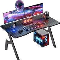 VOGREX 140 x 60cm Gaming Desk Computer Gaming Table in Black | Size: 140 x 60 cm