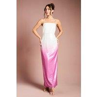 Coast Women's Ombre Sequin Midaxi Dress in Pink | Size: 10