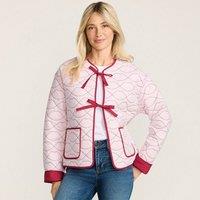 Lands' End Women's Petite Lulu Guinness Lip Quilted Jacket in Pale Pink | Size: 16-18