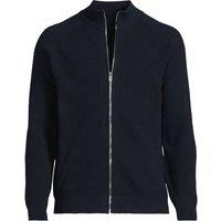 Lands' End Men's Zip Front Funnel Neck Bomber Jacket Cardigan in Navy | Size: Medium