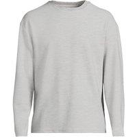Lands' End Men's Long Sleeve Ottoman Crew Neck Top in Grey | Size: Medium