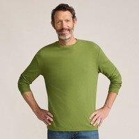 Lands' End Men's Long Sleeve Ottoman Crew Neck Top in Green | Size: Small