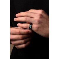 Outrage London Men's Silver Personalised Genuine Abalone Ring | Size: 10