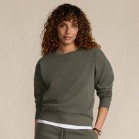 Lands' End Women's Serious Sweats Drop Shoulder Sweatshirt in Dark Green | Size: Large