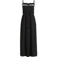 Lands' End Women's Embroidered Midi Dress in Black | Size: 14