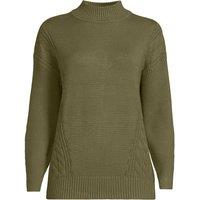 Lands' End Women's Petite Silk Touch Polo Neck Jumper in Olive | Size: 14-16