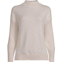 Lands' End Women's Petite Silk Touch Polo Neck Jumper in Ivory | Size: 8