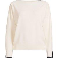 Lands' End Women's Petite Fine-Knit Boat-Neck Sweater in Ivory | Size: 16-18
