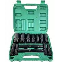 Havendro 15Pc 1/2" Drive Deep Impact Sockets Set Long Reach Wheel Wrench Nut in Black